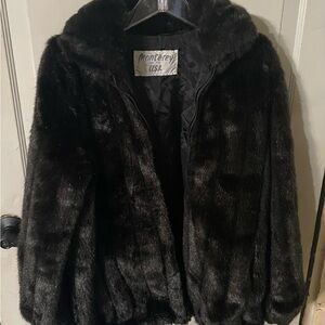 Vintage Monterey In The USA Black Faux Fur Jacket